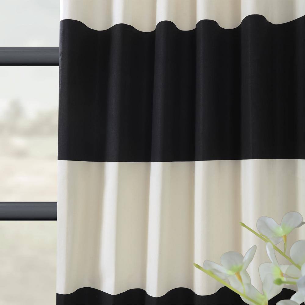 120-Inch White Cotton Polyester Room-Darkening Curtain Panel
