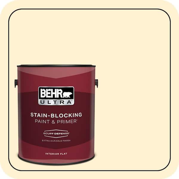 BEHR ULTRA 1 gal. #ICC-30 Cashmere Sweater Extra Durable Flat Interior Paint & Primer