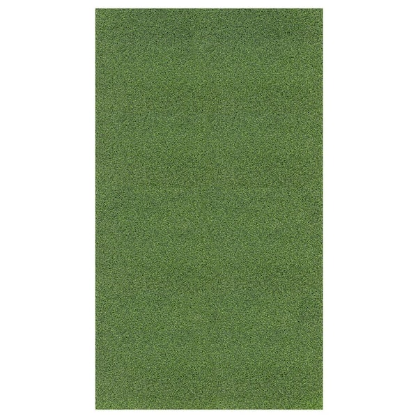 Ottomanson Golf Putting Green Waterproof Solid Indoor/Outdoor 7 ft. x 5 ft. Green Artificial Grass Runner Rug (6 ft. 6 in.x5 ft.)