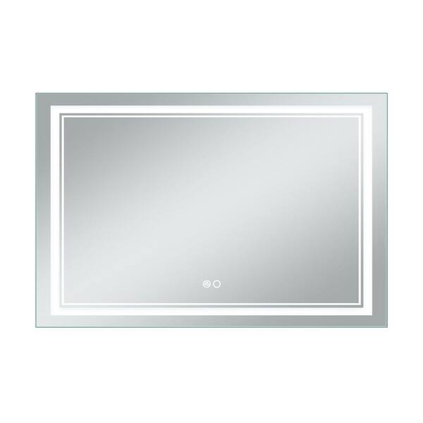 Unbranded 24 in. W x 40 in. H Rectangular Frameless Wall LED Mirror Wall Bathroom Vanity Mirror