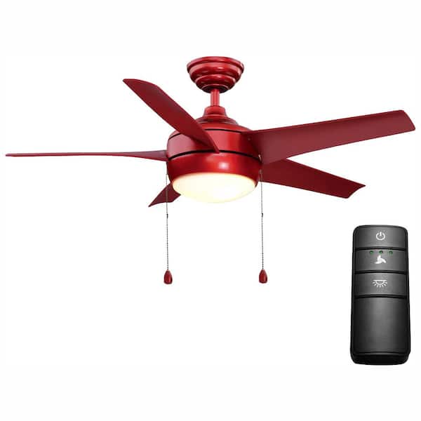 Home Decorators Collection Windward 44 in. LED Red Ceiling Fan with Light Kit and Remote Control