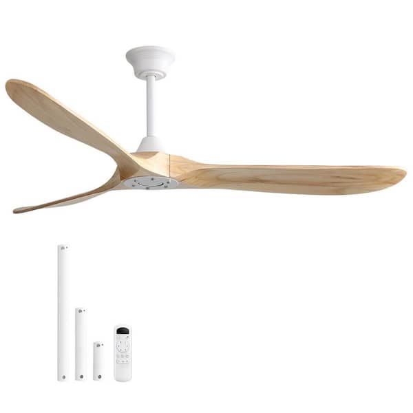 CACI Mall 60 in. Indoor/Outdoor White Ceiling Fan without Light for Bedroom or Living Room