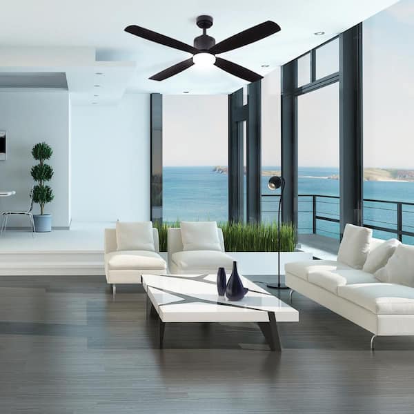 Kitteridge 52 in. LED Indoor Matte Black Ceiling Fan with Light Kit