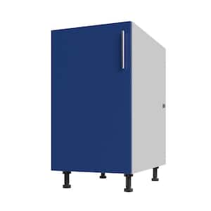 Miami Reef Blue Matte 18 in. x 34.5 in. x 27 in. Flat Panel Stock Assembled Base Kitchen Cabinet Full Height