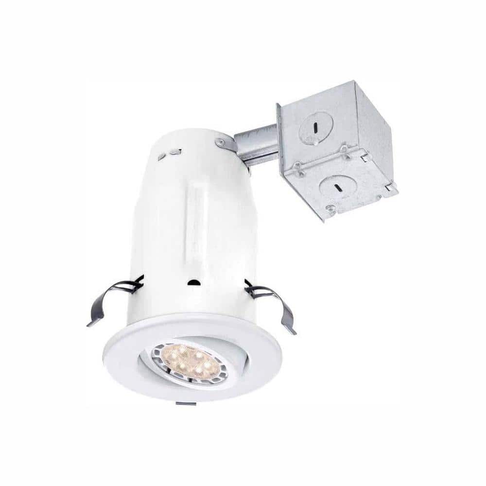 3 in. White Recessed Non-IC Gimbal LED-Lighting Kit