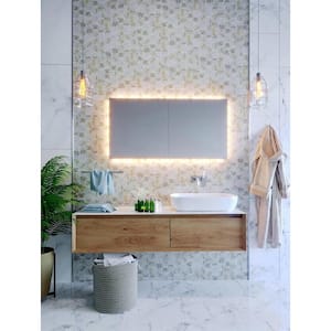 White Beige 10.2 in. x 11.7 in. Hexagon Matte Finished Glass Mosaic Tile (8.29 sq. ft./Case)