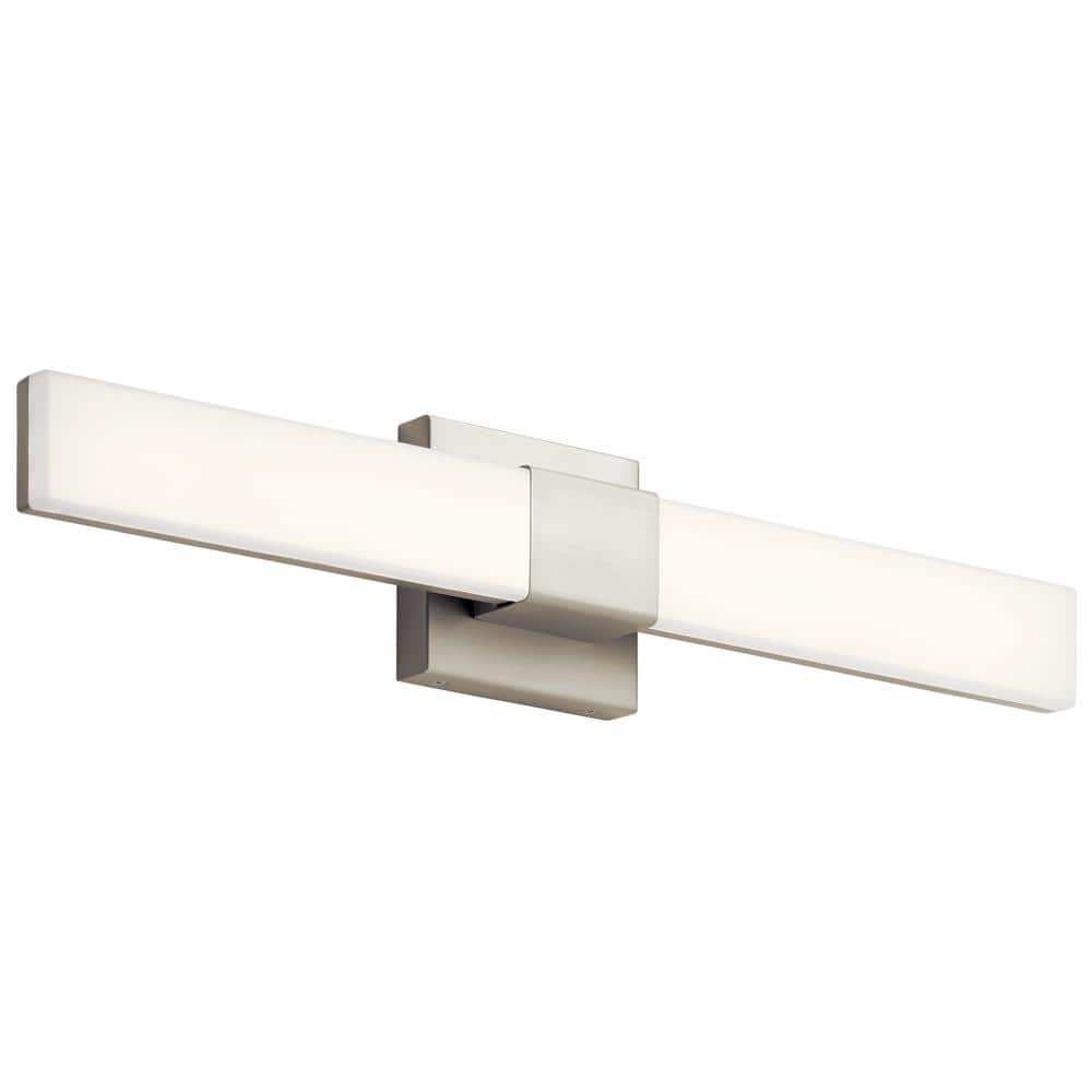 KICHLER Neltev 24 in. Satin Nickel Integrated LED Contemporary Linear ...