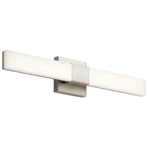 Neltev 24 in. Satin Nickel Integrated LED Contemporary Linear Bathroom Vanity Light Bar