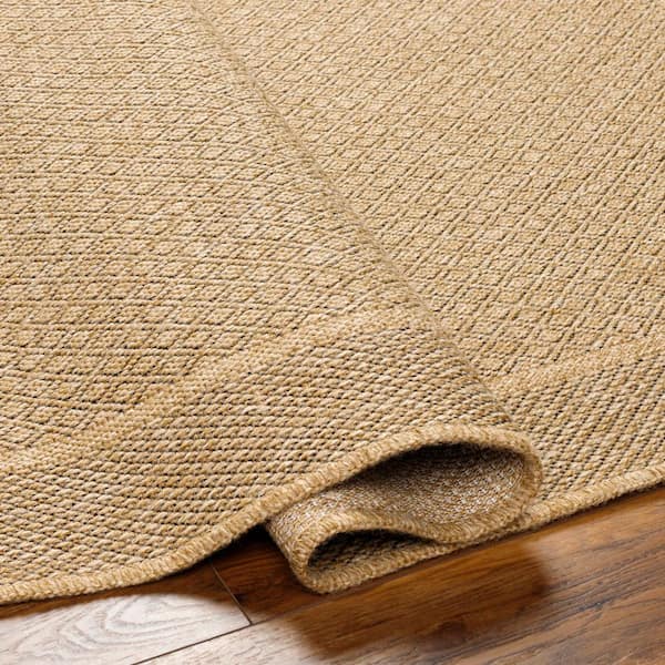 Mirage Tan Border 8 ft. x 10 ft. Indoor/Outdoor Area Rug