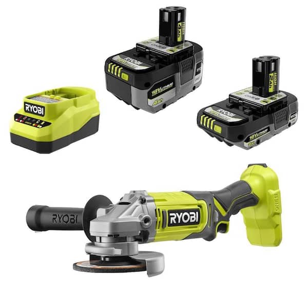 ONE+ 18V HIGH PERFORMANCE Kit w/ 4.0 Ah Battery, 2.0 Ah Battery, Charger, & FREE ONE+ Cordless 4-1/2"Angle Grinder