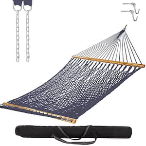 13' Navy Polyester Rope Hammock with Storage Bag