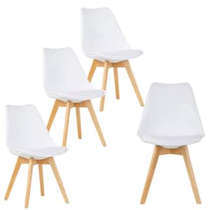 Balint White Cushioned Plastic Dining Chairs Set of 4