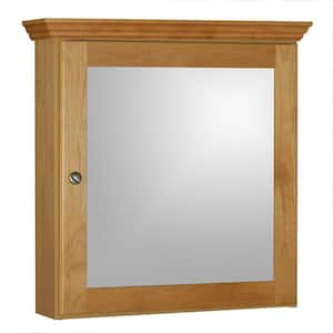 Shaker 24 in. W x 27 in. H x 6-1/2 in. D Framed Surface-Mount Bathroom Medicine Cabinet in Natural Alder