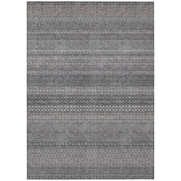 Addison Rugs Chantille ACN527 Gray 5 ft. x 7 ft. 6 in. Machine Washable Indoor/Outdoor Geometric Area Rug