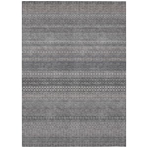 Chantille ACN527 Gray 8 ft. x 10 ft. Machine Washable Indoor/Outdoor Geometric Area Rug