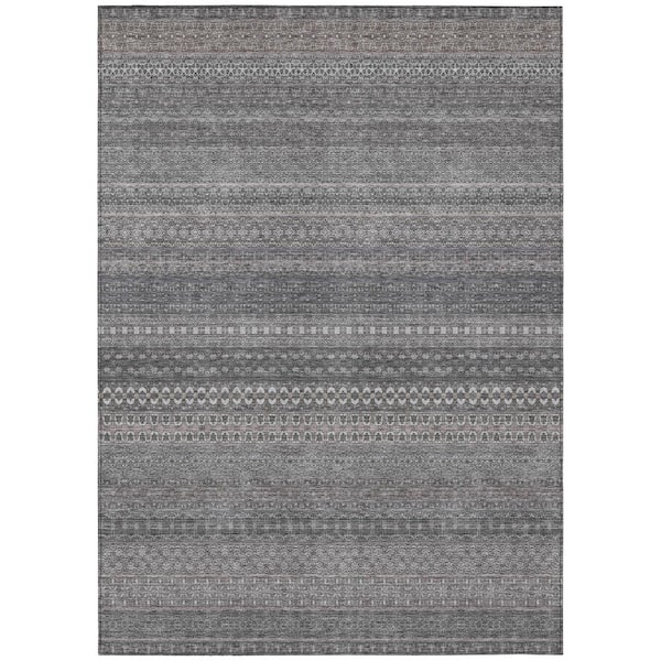 Addison Rugs Chantille ACN527 Gray 8 ft. x 10 ft. Machine Washable Indoor/Outdoor Geometric Area Rug