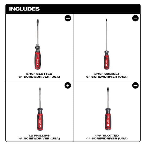 Milwaukee Cushion Grip Screwdriver Set (5-Piece) 48-22-2885 - The Home Depot