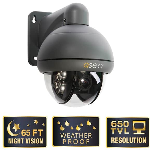 Q-SEE Elite Series Indoor/Outdoor 650 TVL PTZ Security Camera with 3x Optical Zoom