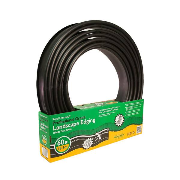 Valley View Industries Royal Diamond 60 ft. x 1 in. Black Plastic Lawn Edging Coiled and Pack in a Half Box