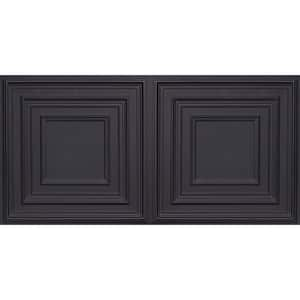 Schoolhouse Black 2 ft. x 4 ft. PVC Glue-up or Lay-in Faux Tin Ceiling Tile (80 sq. ft./case)