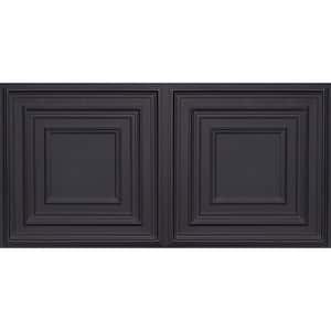 Schoolhouse Black 2 ft. x 4 ft. PVC Glue-up or Lay-in Faux Tin Ceiling Tile (400 sq. ft./case)