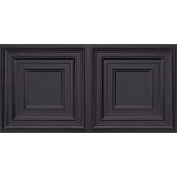 Schoolhouse Black 2 ft. x 4 ft. PVC Glue-up or Lay-in Faux Tin Ceiling Tile (400 sq. ft./case)