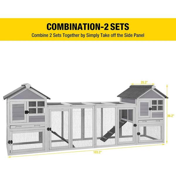 aivituvin 2 Story Big Bunny Cage with No Leak Tray XZ7002 - The