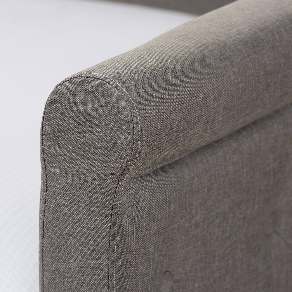 Twin Gray Upholstered Wood Frame Daybed with Trundle