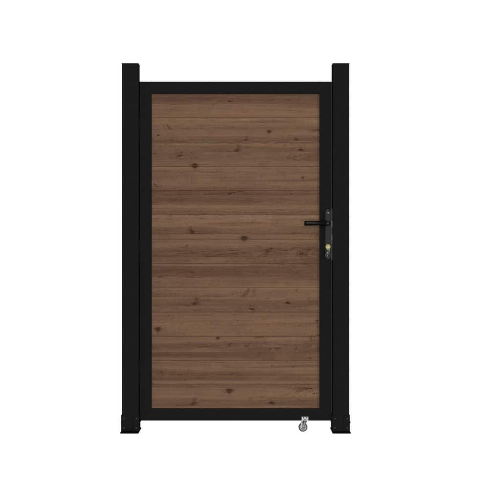 3 ft. W x 6 ft. H Wood Plastic Composite Fence Gate for Hard Ground with Aluminum Frame, Wheel and Lock, Brown price history on PriceWatchPro