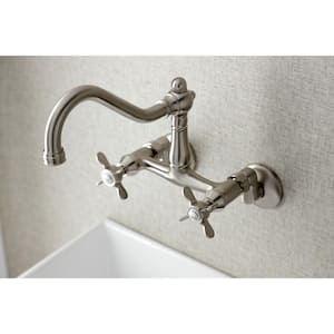 Essex 2-Handle Wall-Mount Standard Kitchen Faucet in Brushed Nickel