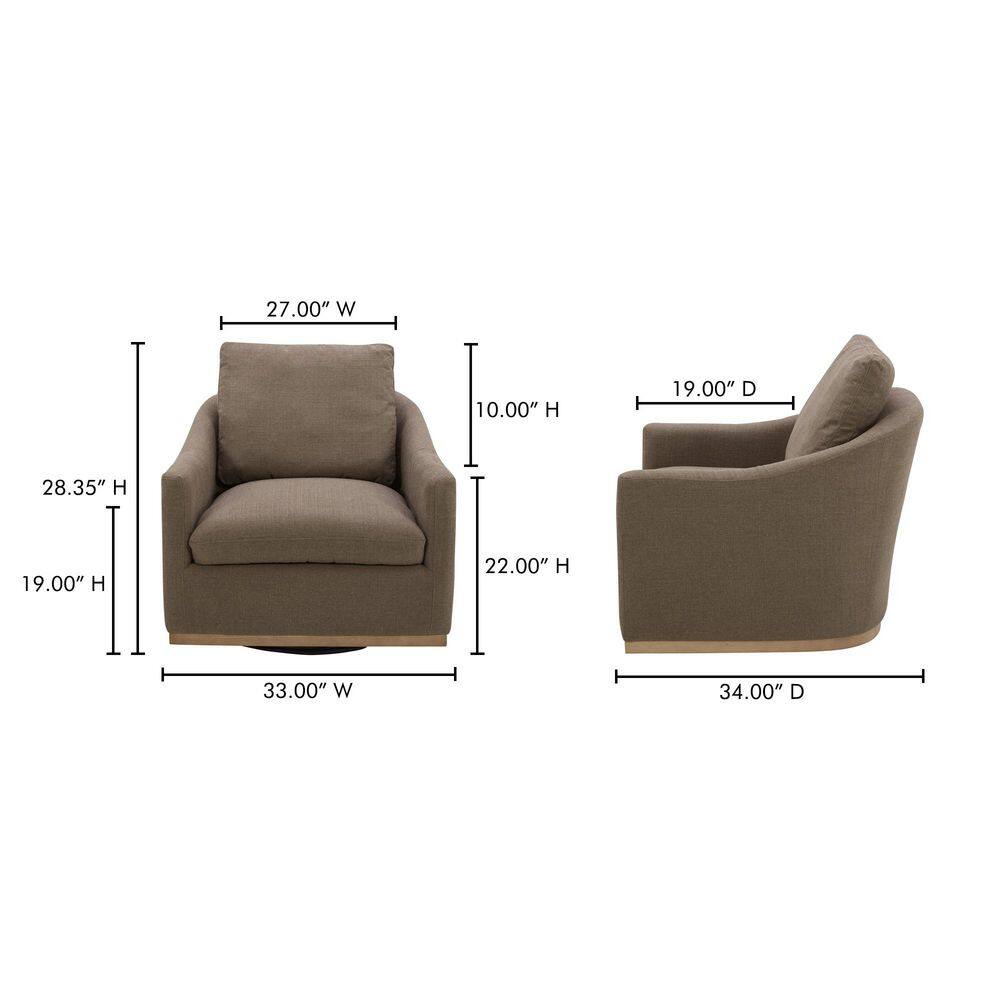 Dimensions diagram of the arm chair.