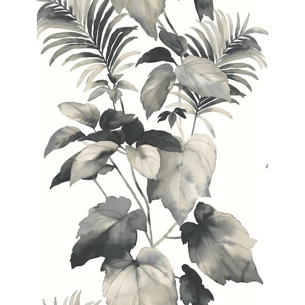 NextWall 30.75 sq. ft. Inkwell Leaf Stripe Vinyl Peel and Stick Wallpaper Roll