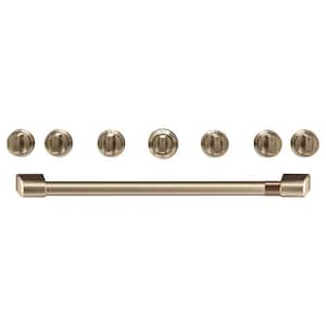 Gas Range Handle and Knob Kit in Brushed Bronze