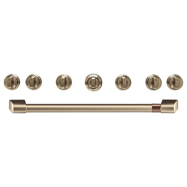 Cafe Gas Range Handle and Knob Kit in Brushed Bronze