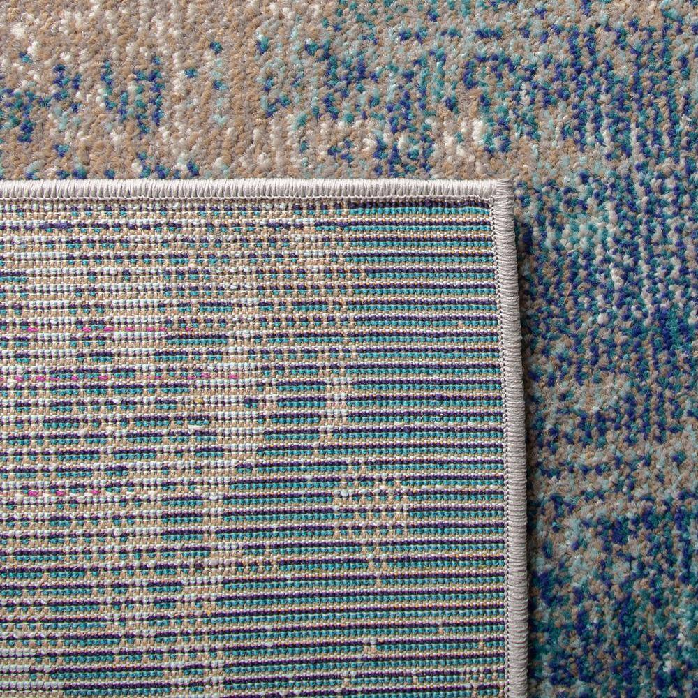 Madison Blue and Grey 8' Square Synthetic Abstract Rug