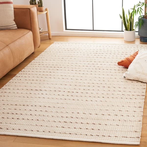 Vermont 5 ft. x 8 ft. Ivory/Beige Scandinavian Textured Stripe Area Rug