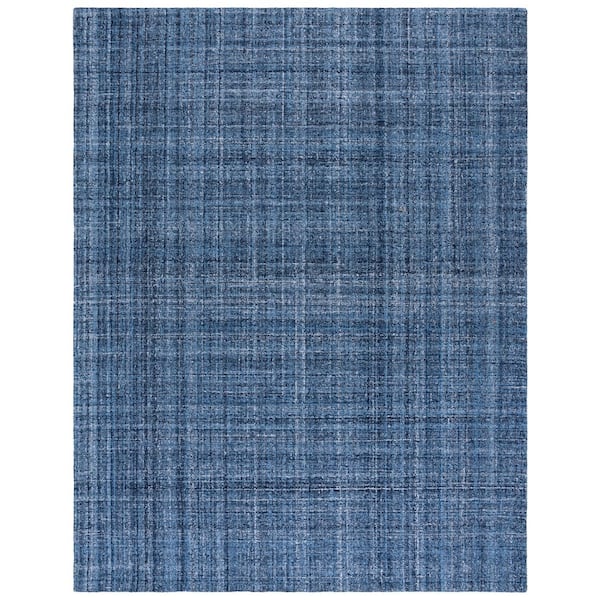 Abstract 9 ft. x 12 ft. Navy/Black Classic Marle Area Rug
