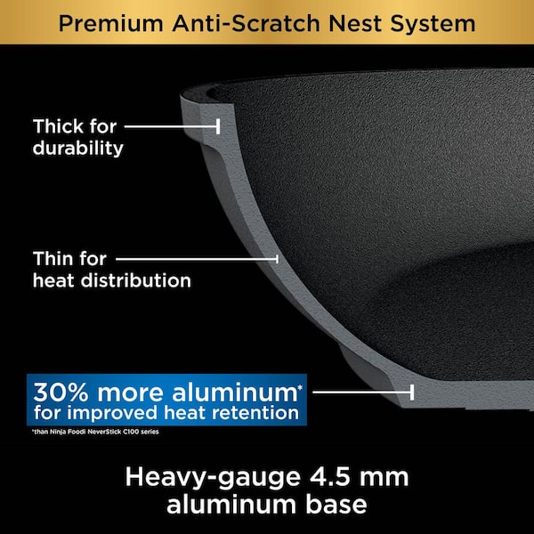 Ninja Foodi NeverStick Premium Anti-Scratch Nest System Cookware Set,  3-Piece