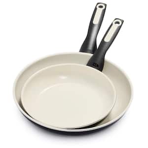 Rio 2-Piece Healthy Ceramic Nonstick 8 in. and 10 in. Frying Pan Skillet Set Black