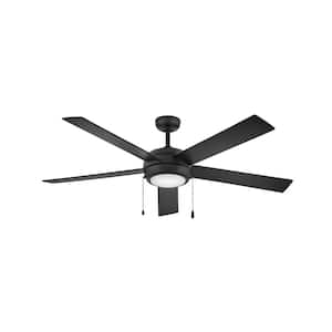 CROFT 60 in. Indoor Integrated LED Matte Black Ceiling Fan Pull Chain