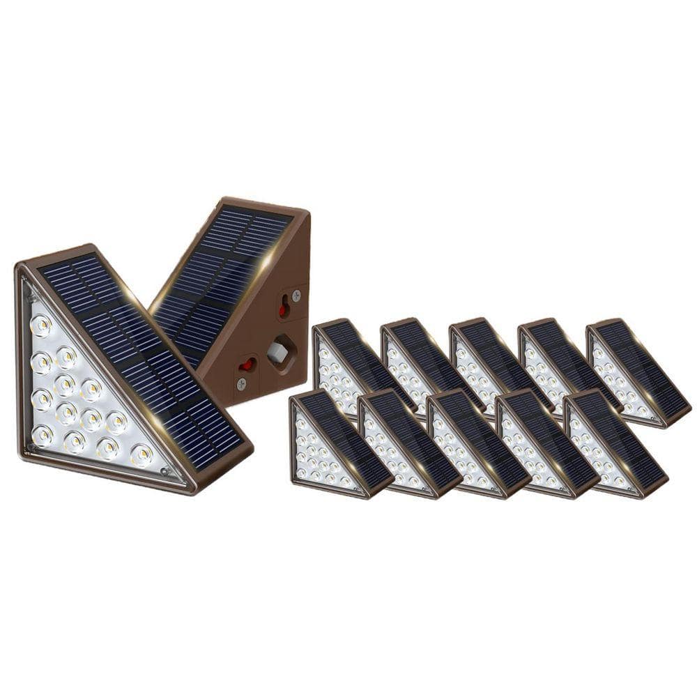 グラデーションホワイト スリーブ 6個セット MOEPISY 12-Pack ABS Plastic Solar Step Lights for Outside, Solar