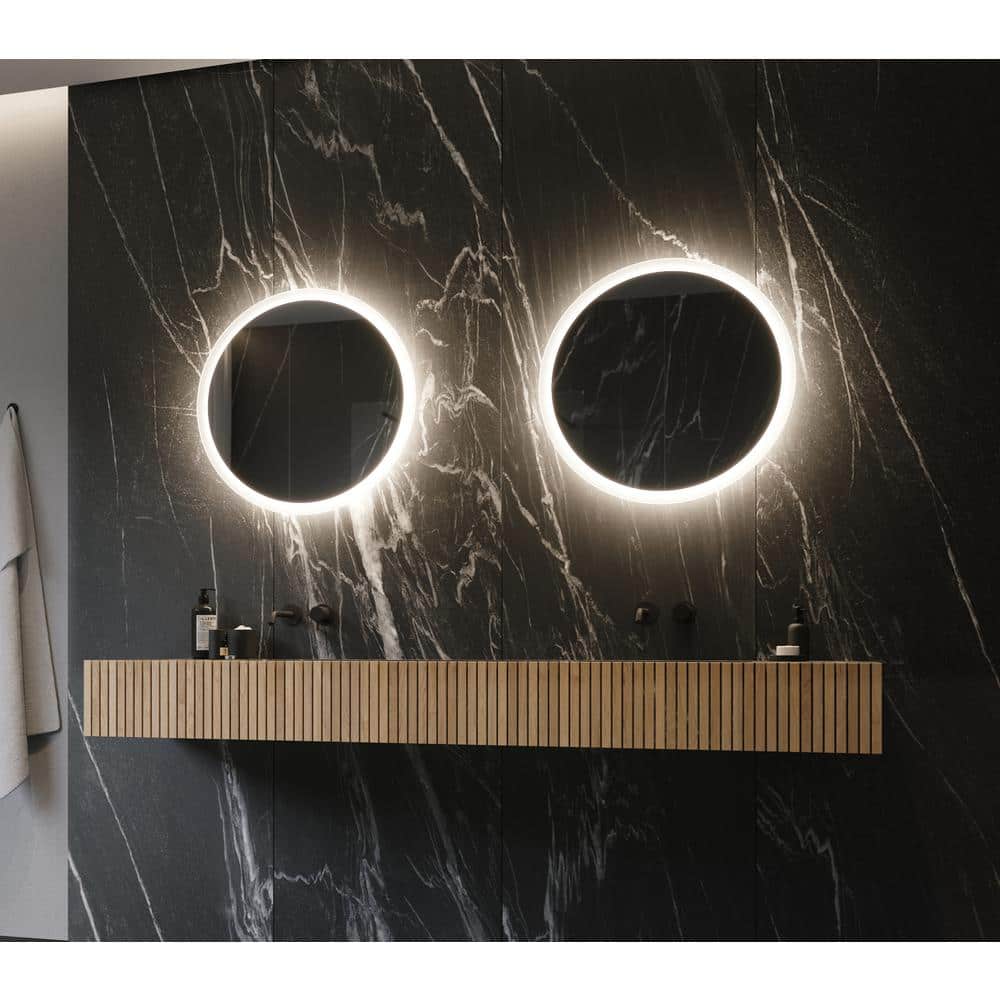 Round Frameless LED Backlit Bathroom Vanity Mirror