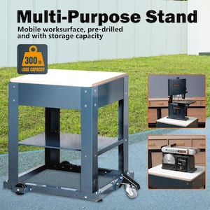 Planer Stand 23-1/16 in. x 20-1/8 in. x 29.5 in. with Rolling Wheels, MDF Table Top, Storage Mobile Base for Woodworking