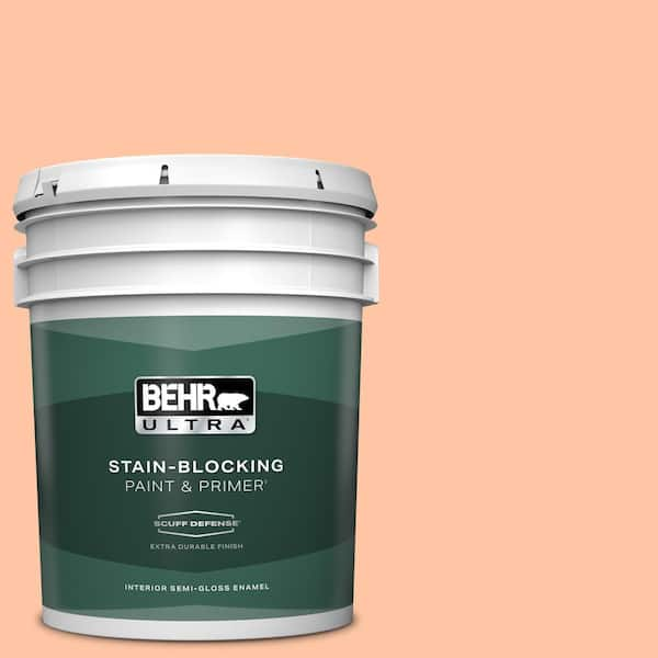 BEHR ULTRA 5 gal. #240A-3 Bright Citrus Extra Durable Semi-Gloss Enamel Interior Paint & Primer