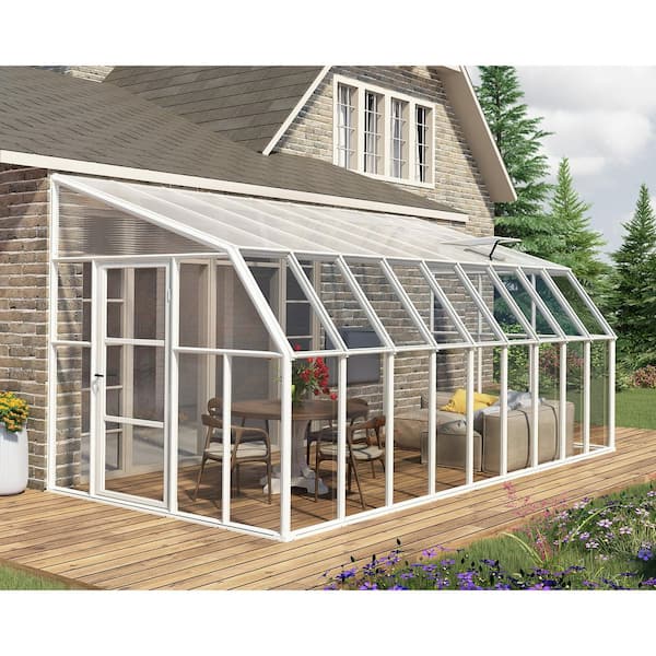 Sun Room 8 ft. x 18 ft. White/Clear Patio Enclosure and Solarium