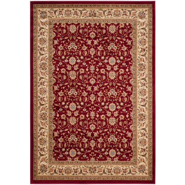 SAFAVIEH Lyndhurst Red/Ivory 6 ft. x 9 ft. Speckled Floral Border Area Rug