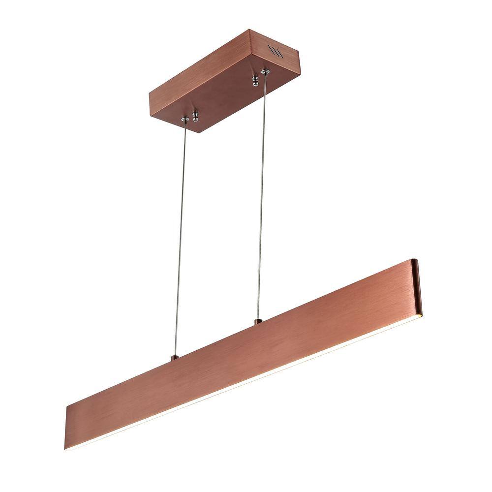Draper 32" Anodized Bronze Adjustable LED Linear Pendant