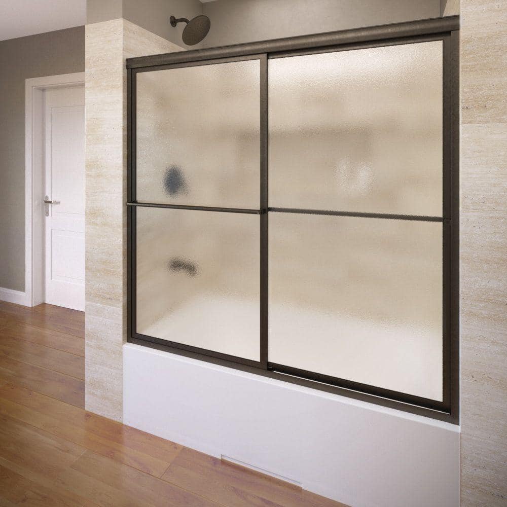Deluxe 56 in. x 56 in. Framed Sliding Tub Door in Oil Rubbed Bronze price history on PriceWatchPro