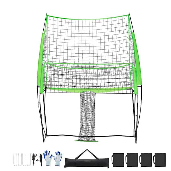 SKYSHALO Volleyball Training Net System, Height-Adjustable Practice Equipment with Ball Return, 8x11 ft. Portable Net Station