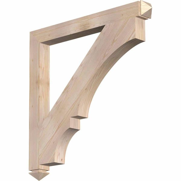 Ekena Millwork 3.5 in. x 38 in. x 38 in. Douglas Fir Balboa Arts and Crafts Smooth Bracket